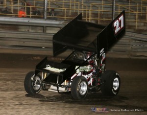 Carson McCarl was awarded the Sprint Invaders victory after Jonathan Cornell was disqualified for an illegal top wing. - Serena Dalhamer Photo