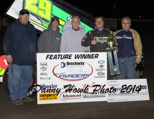 Russ Hall in victory lane with his race team. - Danny Hawk Photo