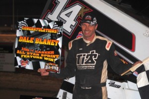 Dale Blaney in victory lane at Attica Raceway Park after scoring his 100th UNOH All Star Circuit of Champions feature victory.   - T.J. Buffenbarger Photo