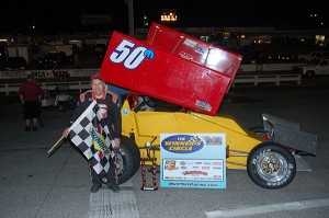  Gerster after his Must See Racing win at Mobile International Speedway Saturday night. David Sink Photo