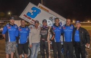 Jonathan Allard and crew in victory lane at Ocean Speedway. - Fast 4 Media Picture
