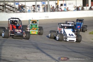 Heat race action at Spartan Speedway. - Bob Buffenbarger Photo