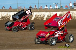 Christopher Bell (#67) racing with Derek Hagar (#70) Friday at Limaland Motorsports Park. - Mike Campbell Photo