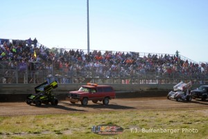 Cars waiting to be pushed off at Waynesfield Raceway Park. - T.J. Buffenbarger Photo