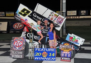 Daryn Pittman completed a sweep of the World of Outlaws Boothill Showdown at Dodge City Raceway Park by winning Saturday night's 30-lap feature at Dodge City Raceway Park.  (TWC Photo)