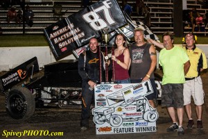 Brian McClelland is all smiles in victory lane / Mike Spivey Photo
