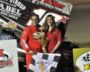 Dustin Stroup won the Sprint Car Feature at Limaland Motorsports Park Friday night. - Bill Weir Photo