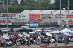 Pit area at Knoxville Raceway. - Mudclodbob Photo