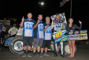 Mike Martin reached victory lane in Round Three of the USAC Southwest Sprint Cars "Freedom Tour" at 81 Speedway in Wichita, KS, on Friday night. (TWC Photo)