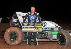 R.J. Johnson topped the opening leg of the Second Annual USAC Southwest Sprint Cars "Freedom Tour" by winning Wednesday night's 30-lap feature at Oklahoma's Lawton Speedway. (TWC Photos)