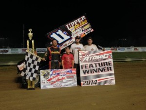 Randy Hannagan in victory lane at Atomic Speedway.  - Image courtesy of the Renegade Sprint Car Series