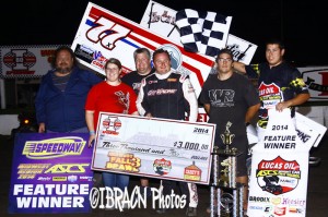 Wayne Johnson started the weekend off right by winngin the Fall Brawl 3 at I-80 Speedway on Friday night.  If Johnson wins tomorrow, he get the $50,000 bonus.  - Brad Brown Photo