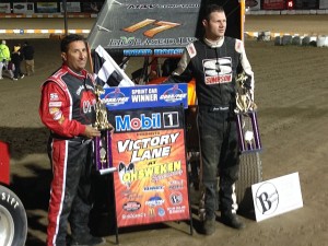Randy Hannagan (l) and Jared Horsman (r) won feature events Friday at the Night Before the Nationals. - T.J. Buffenbarger Photo