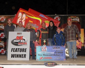 Randy Hannagan with his family and crew in victory lane. - Bill Miller Photo