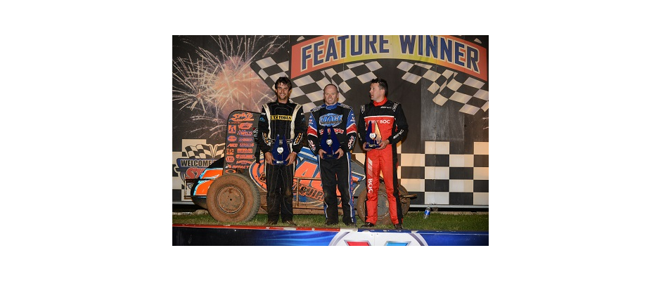 Nathan Smee in victory lane at Sydney Speedway. - Image courtesy of Sydney Speedway