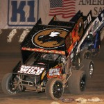 Dusty Zomer (82), Steve Kinser (11), and Rico Abreu (24) (Serena Dalhamer photo)