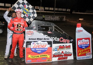 Christopher Bell raced from the tenth starting position to win Friday night's 40-lap season-opening POWRi Midget event at Port City Raceway's Second Annual Turnpike Challenge in Tulsa, OK.  (Lonnie Wheatley photo)