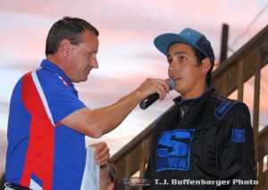 Ryan Ruhl being interviewed by John Gibson. (T.J. Buffenbarger Photo)