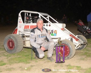 Chett Gehrke was the big winner at the Montpelier Motor Speedway. (Bill Miller Photo)