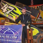 Eric Riggins won at the Carolina Speedway for the fourth time in USCS Sprint Car Series competition on Friday night -- and third in his past four tries. (Chris Seelman photo)