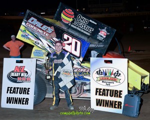 Butch Schroeder won the NRA Sprint Invader feature at Limaland Motorsports Park. (MIke Cambell / Campbellphoto.com)