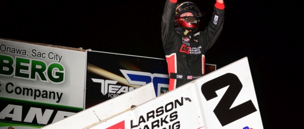 Shane Stewart won the World of Outlaws event at the Crawford County Speedway In Denison, IA. on Friday night. (Doug Johnson Photo)