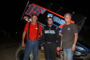 Back in the saddle and back in Victory Lane, Sam Hafertepe, Jr. topped the ASCS Red River Region at the Outlaw Motorsports Park. (ASCS / Richard Bales)