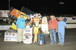 Jack Dover was the man to beat at the I-80 Speedway, winning NIght 2 of the Road to Knoxville. (ASCS / Rob Kocak)