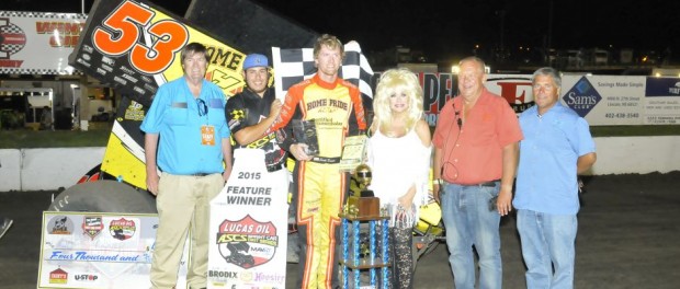 Jack Dover was the man to beat at the I-80 Speedway, winning NIght 2 of the Road to Knoxville. (ASCS / Rob Kocak)