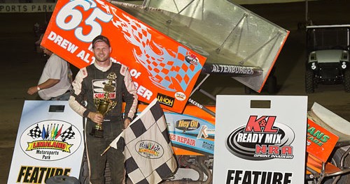 Jared Horstman won the NRA Sprint Invader feature at Limaland Motorsports Park. Mike Campbell Photo www.campbellphoto.com 