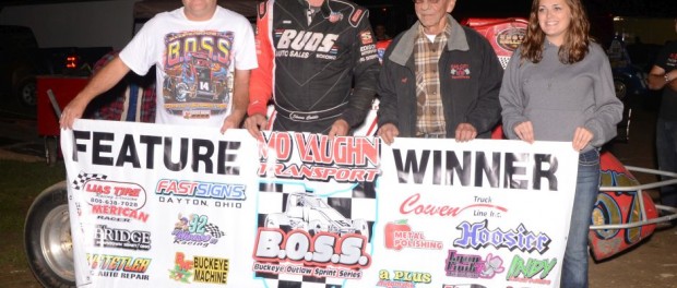 Shane Cottle and crew in Victory Lane at the Montpelier Motor Speedway. (Bill Miller Photo)