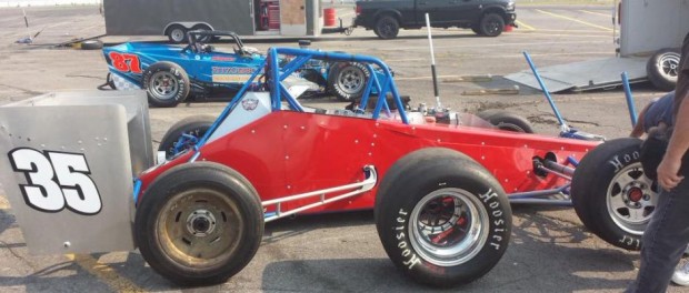 Bob Magner led day two Classic Week testing at Oswego Speedway with the Allegresso built No. 35 Supermodified. (Dan Kapuscinski Photo)