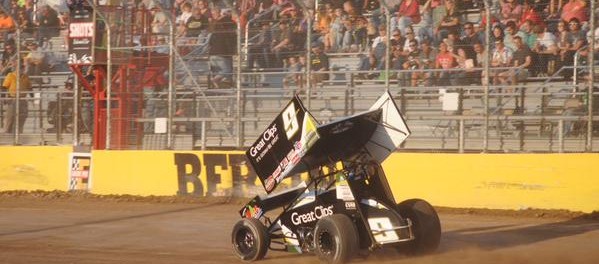 Another full house watches Daryn Pittman during qualifications at Berlin Raceway. (T.J. Buffenbarger Photo)