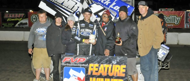 Bryan Clauson and the Matt Wood Racing #17w team picked up their first FVP National Sprint League win Friday at I-80 Speedway (Rob Kocak Photo)