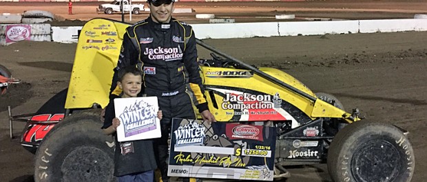 Josh Hodges in victory lane at Canyon Speedway Park. (Image courtesy of Canyon Speedway Park) 