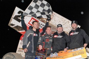Shane Stewart with his team in victory lane. (Bobby McMorris Photo)