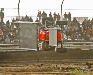 Doug Zimmerman turns over at Attica Raceway Park. (Mike Campbell Photo)