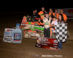Brady Bacon and the Hoffman Racing team in Victory Lane on Saturday night. (Bill Miller Photo)