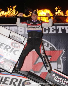Kerry Madsen in victory lane at Eldora Speedway. (Bill Miller Photo)