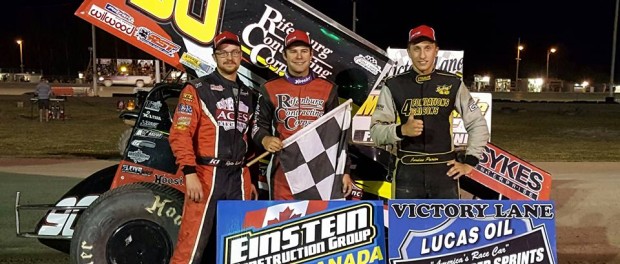 (l to r) Second Place Ryan Turner, winner Matt Tanner, and third place Jordan Poirier. (ESS Photo)