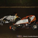 Mario Clouser (#6) racing with James Lyerla Friday night at Jacksonville Speedway with the Wingless Racing Association. (Mark Funderburk Photo)