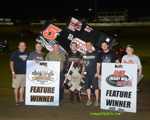 Travis Philo won the NRA Sprint Invader feature at Limaland Motorsports Park. (Mike Campbell Photo/campbellphoto.com) 