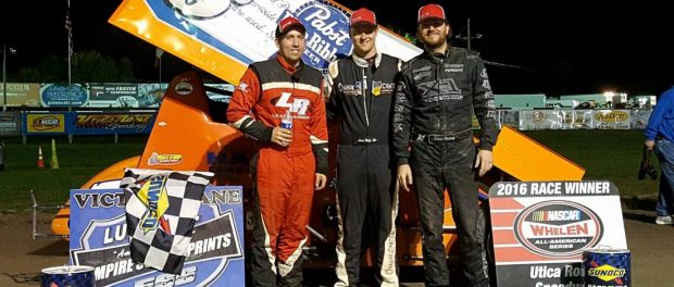 (l to r) Danny Varin, winner Lucas Wolfe, and Jason Barney. (Image courtesy of ESS)