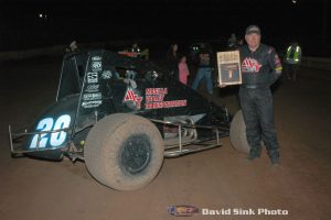 Billy Chester III won night one of the ASCS  portion of the Copper Classic at Arizona Speedway in Queen Creek, AZ.  (David Sink Photo)