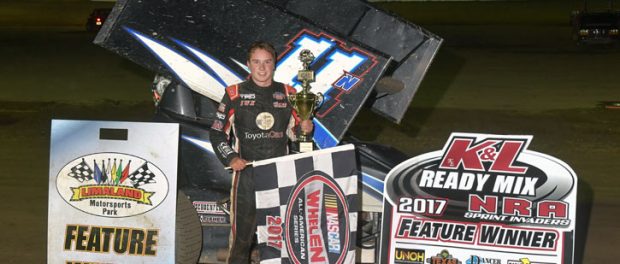 Christopher Bell won the NRA Sprint Invader feature Friday night at Limaland Motorsports Park. Mike Campbell photo