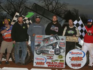 Sean McClelland and in victory lane. (Mike Howard photo)