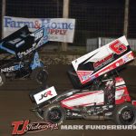 Jake Blackhurst (#96) racing with Mario Clouser (#6) Friday at Lincoln Speedway with the MOWA Series. (Mark Funderburk photo)