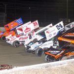 Thursday's parade lap before the feature at Volusia Speedway Park. (Action Photo)