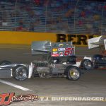 Mike Ordway Jr. (#61) racing with A.J. Liesicki (#88) Saturday at Berlin Raceway. (T.J. Buffenbarger photo)