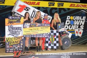 Logan Schuchart in victory lane at Eldora Speedway. (T.J. Buffenbarger photo)